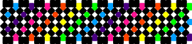 neon rainbow and black x base cuff - black,red,light blue,green,colorful,neon,rainbow,x base,xbase,cuff