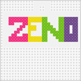 Zeno name badge - text,badge,name,personalized,identity,typography,bold,vibrant,custom,colorful