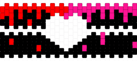 Red and pink drip hollow heart cuff - black,red,pink,hollow heart,heart,valentines,drip,lovecore,yandere