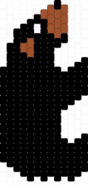 black bear - black, red