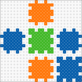 minecraft head - orange,blue
