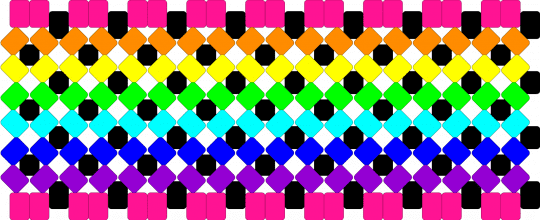Rainbow test cuff (p1) - pink,purple,rainbow,coff,x base,x cuff,rainbow cuff,kandi,kandi cuff,rainbow kandi
