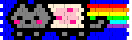 Nyan cat cuff - gray,pink,beige,purple