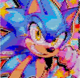 sonic kandi bag panel !! - pink,light blue,blue,colorful,sonic,bag,panel,cool,kawaii,tails,front panel