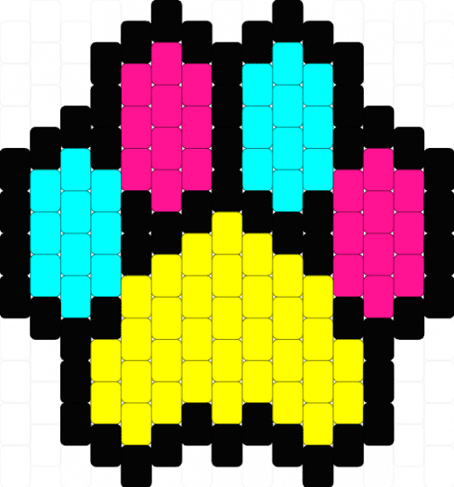 Paw panel template (pan) - yellow,paw,animal,colourful,pride,pan,cute