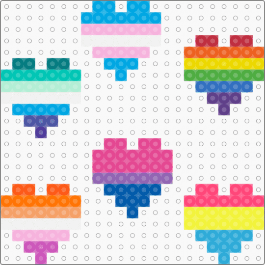 Pride flag hearts - pink,light blue,yellow,orange,colourful,pride,heart,hearts,plur,love