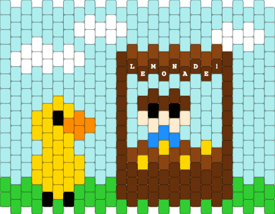 Lemonade stand - brown,light blue,lemon,lemonade,duck,lemonade stand,cotdlemonadestand,duck song,grapes
