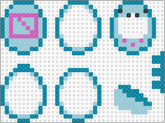 Tamagotchi Quagsire Shaker (Check Description) :) - teal,light blue,pokemon,shaker,quagsire,perler,kandi