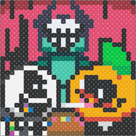 Spooky month cover fuse beads !!!! - teal,orange,purple,red