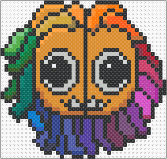 Yarnaby Head / Poppy Playtime - black,orange,purple,pink,yarnaby,ppt,poppy play time,cute,head,fuse bead,rainbow
