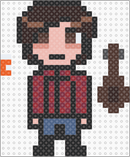 Ukulele with Tim attachment / Tim Wright / Marble Hornets - black,beige,brown,slenderverse,creepypasta,tim wright,marble hornets,chibi