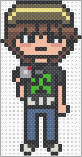 Jeff Koval / 2.0 Base / EverymanHYBRID charm - black,tan,beige,blue,colorful,jeff koval,everymanhybrid,creepypasta,charm