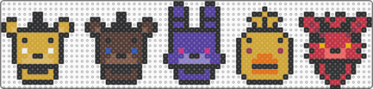 Fnaf 1 / Minis - black,purple,red,colorful,fnaf,five nights at freddys,cute,mini,easy
