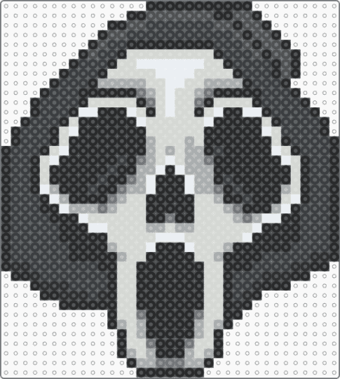 Ghostface / Scream I / Pearler Charm - ghost face,slasher,horror,movie,halloween,spooky,holiday,black,white,gray,ghostface,scream,mask