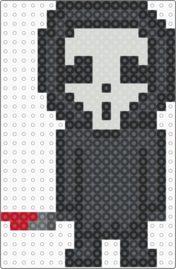 Ghost Face / Scream / Chibi - black,white,gray,red,cotdhalloween2025,ghsotface,cute,spooky,halloween
