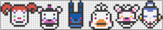 Fnaf 5 / Sister Location / Minis - black,white,pink,blue,red,colorful,fnaf,fnafsl,cute,mini,easy,charm