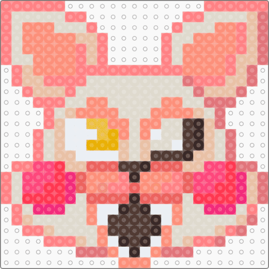 FNAF Mangle Head Fuse Charm (W/O Border) - red,orange,beige,mangle,foxy,fnaf,fnaf 2,five nights at freddys,five nights at freddys 2,character,fuse bead