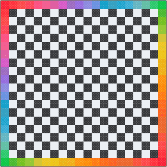 Checkerboard Rainbow Border - black,white,red,light blue,orange,colorful,rainbow,checkerboard,black and white,fuse bead,large