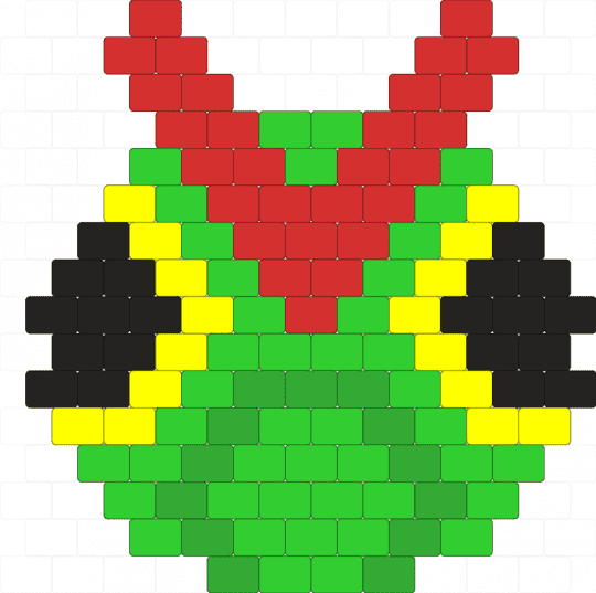Caterpie Head (Horizontal Pattern - Green) - green,caterpie,pokemon,video game,characters,bug,charm