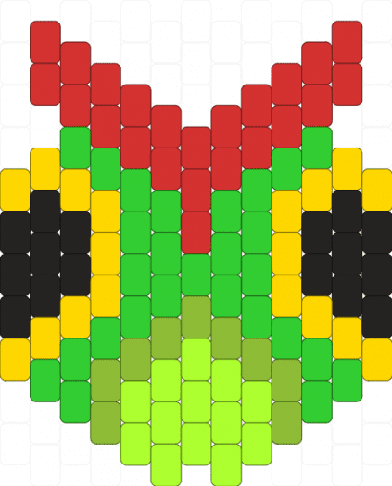 Caterpie Head (Vertical Pattern) - green,pokemon,bug,caterpie,charm,video game,characters