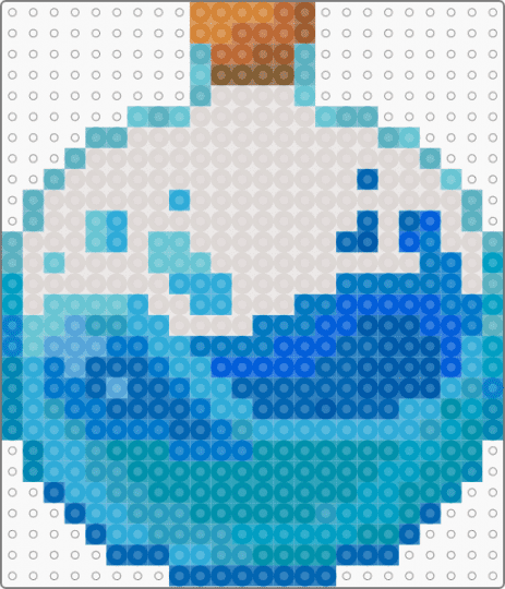 Ocean Bottle - blue,light blue,beige,water,glass,bottle,glass bottle,fuse bead,potion,potion bottle