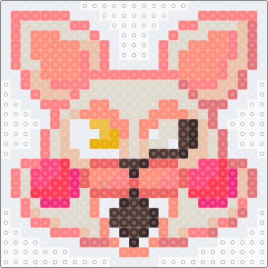 FNAF Mangle Head Fuse Charm - red,orange,beige,mangle,foxy,fnaf,fnaf 2,five nights at freddys,five nights at freddys 2,character,fuse bead
