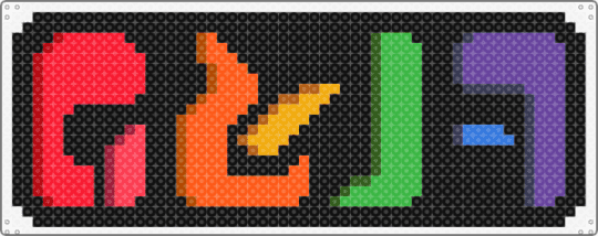 PLUR [Irken - Rainbow] - black,orange,red,purple,colorful,invader zim,plur,tag,sign,rainbow,irken,fuse bead