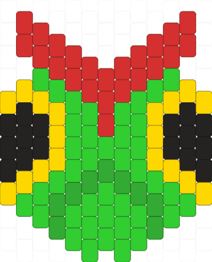 Caterpie Head (Vertical Pattern - Green) - green,pokemon,bug,caterpie,charm,video game,characters