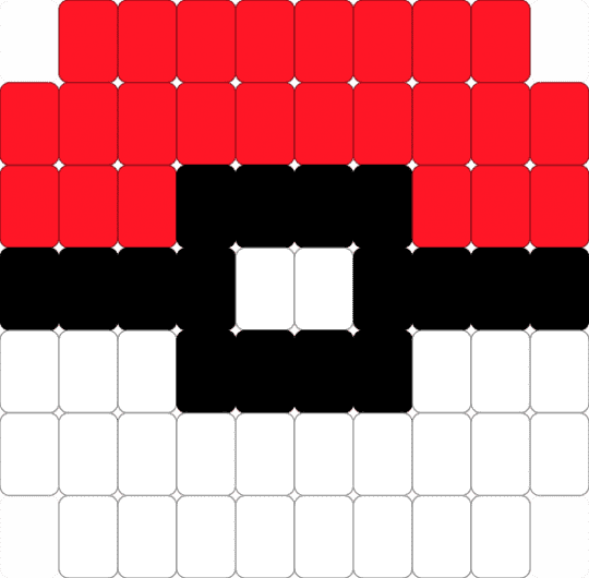 PokeBall [Ladder Stitch] - red,white