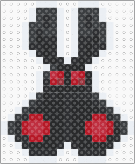 Moth Man Fuse Charm (No Text) - red,white,moth man,cryptid,moth,bug,fuse bead,black