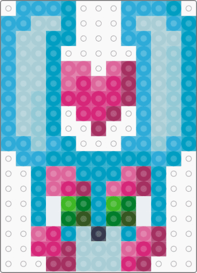 Toy Bonnie Charm - pink,light blue,toy bonnie,bonnie,fnaf,five nights at freddys,five nights at freddys 2,fnaf 2,fuse bead,charm