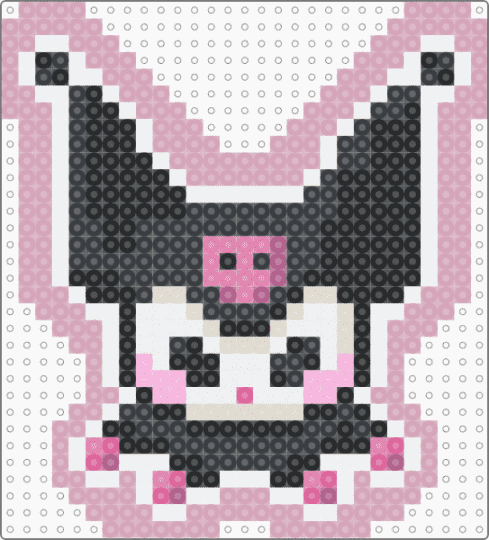 Kuromi Fuse Charm - pink,kuromi,sanrio,fuse bead,charm