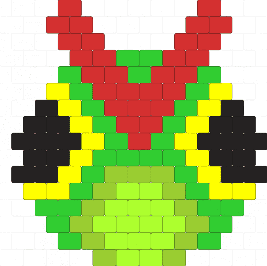 Caterpie Head (Horizontal Pattern) - green,caterpie,pokemon,video game,characters,bug,charm