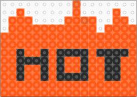 Hot Sticker Perler Pattern - orange