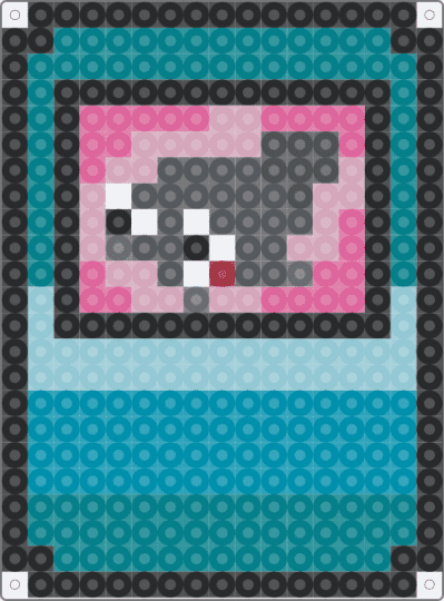 Pebble's trading card - teal,cotdtradingcards,pebble,dandys world,roblox,dogs,cute,card,dandy