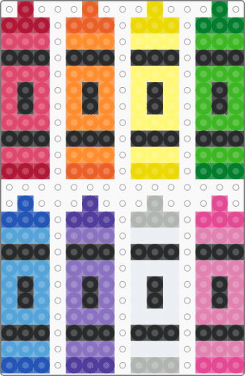 Mini crayons - 8 pack - orange,green,pink,colorful,rainbow,crayon,mini