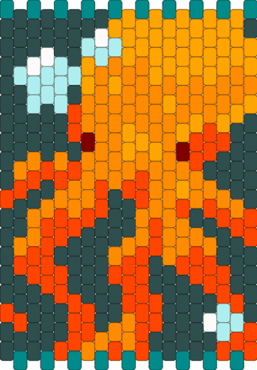 Octopus panel - orange,red,gray,octopus,ocean,sea creatures,cephalopod,panel