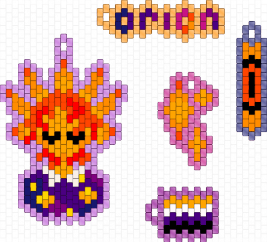 Orion Keychain Bunch - keychain,oc,sun,charm,star,purple,orange