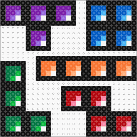 Tetris - black, colorful, green, orange