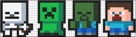 MC Mobs - beige, black, character, characters, colorful, creeper, gaming, green, minecraft, steve, video game