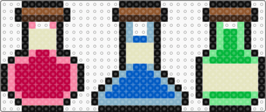 Pixel Potions - beige, blue, light blue, red