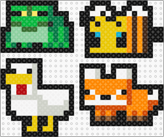 MC Mobs Part 2 - black, gaming, green, minecraft, orange, video game, yellow