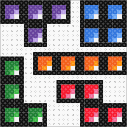 Tetris - black,green,orange,colorful
