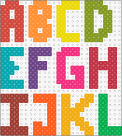 Alphabet A-L - alphabet,letters,text,bright,colorful,red,orange,green