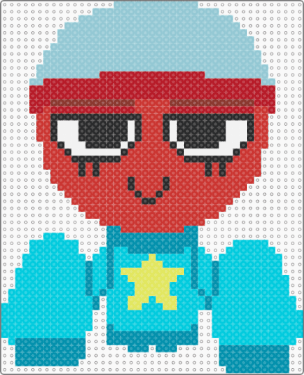 top half of gigi - light blue, red