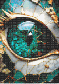 Dragon Eye - eye,dragon,fantasy,magical,eyeball,panel,green,teal,white