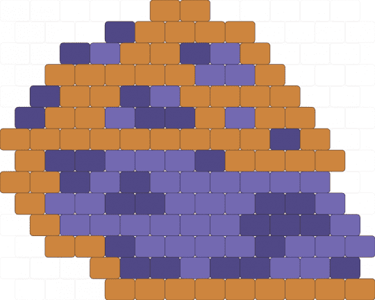 blueberry pie slice seed bead - orange, purple
