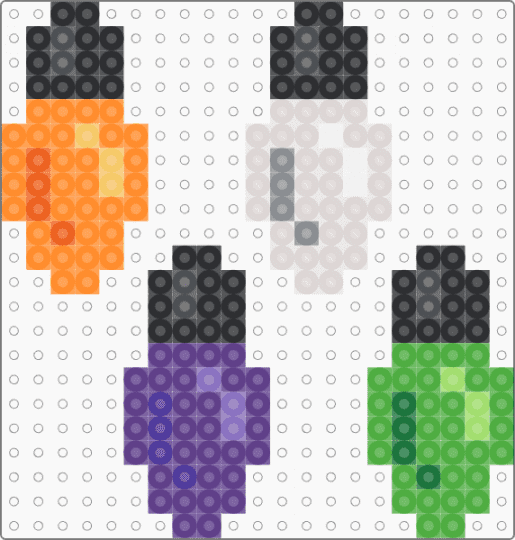 halloween lights - beige, green, orange, purple