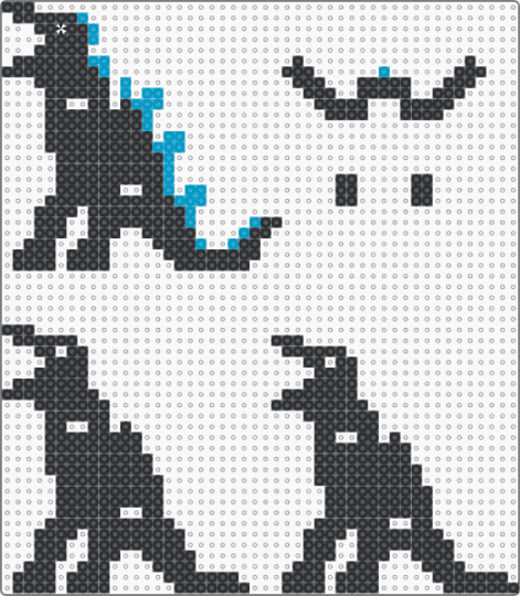 3d godzilla - black, light blue