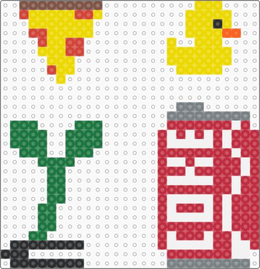 trinkets - yellow,red,green